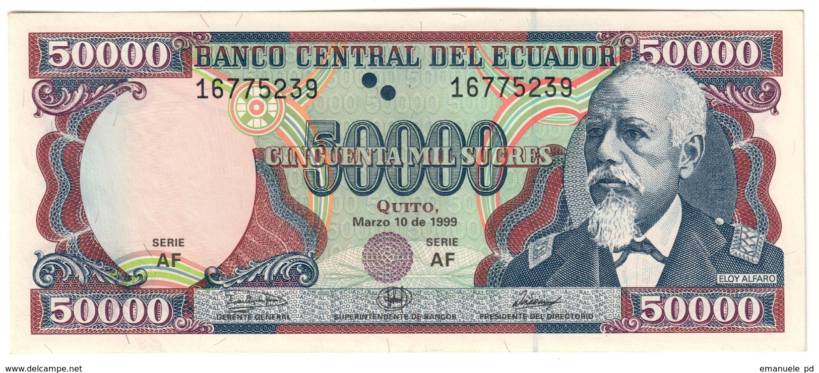 ECUADOR	50000	SUCRES	10/03/1999	P130	UNC			.CV. - Ecuador