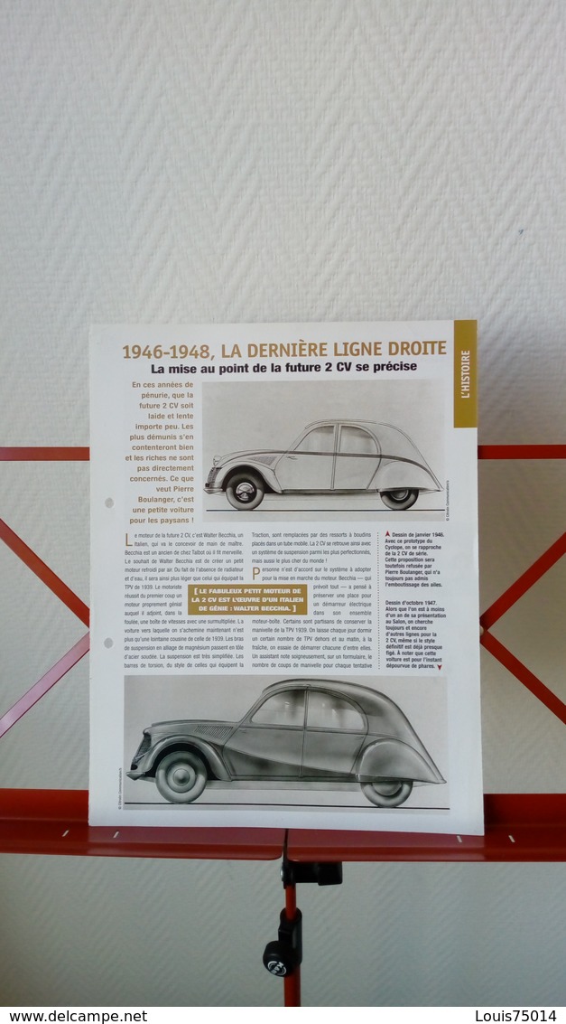 Fiche Collection Automobile Citroen 2cv 1946-1948 La Dernière Ligne Droite - KFZ