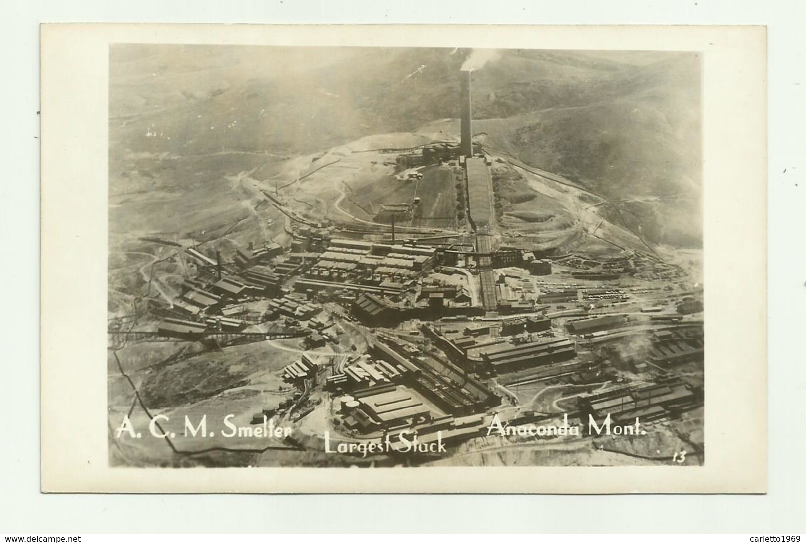 A.C.M. SMELTER , LARGEST STACK - ANACONDA  MONTANA PHOTO CARD - NV   FP - Anaconda