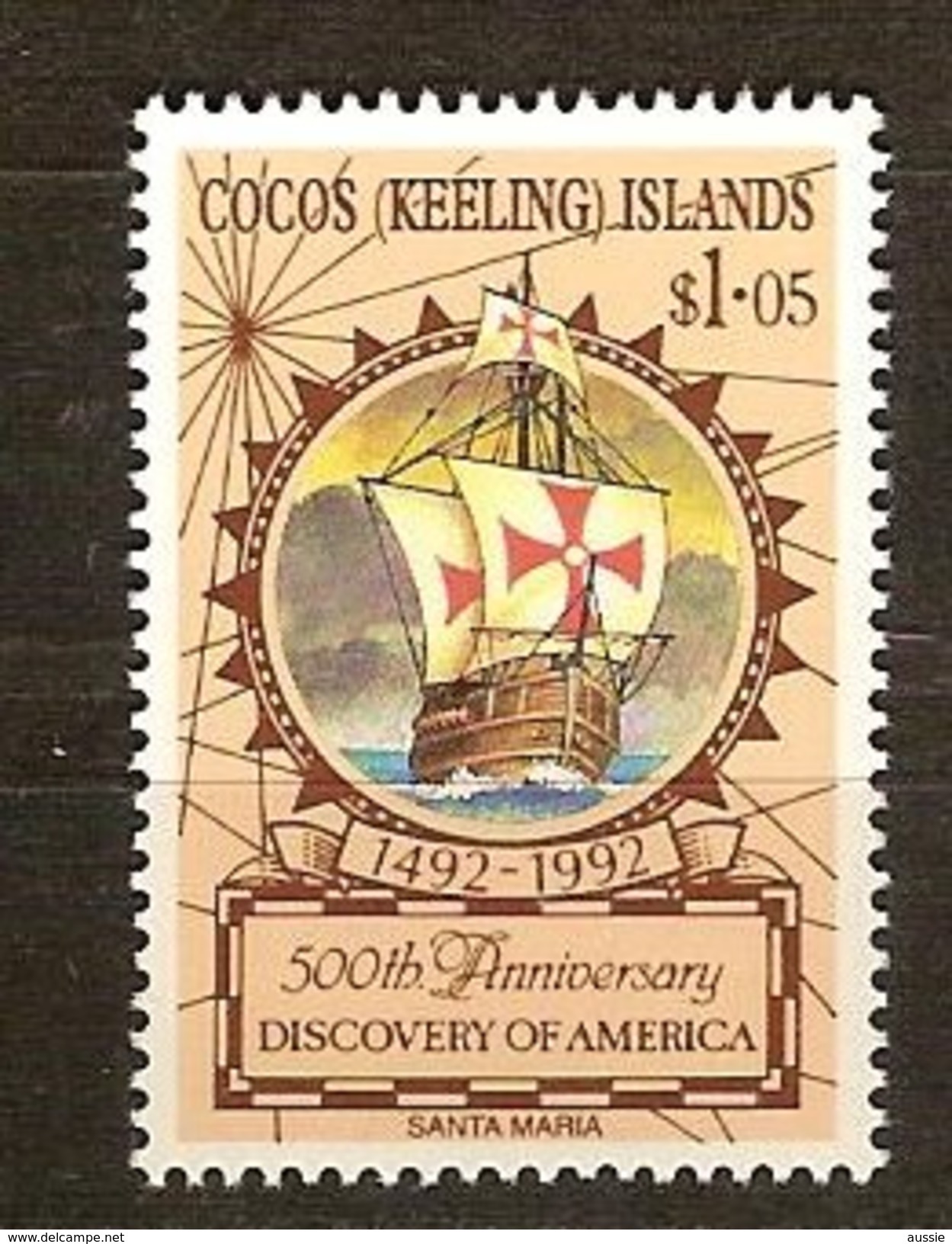 Cocos Keeling Islands 1992 Yvertn° 250 ***  MNH Cote 4 Euro Bateaux Ships Schepen - Kokosinseln (Keeling Islands)