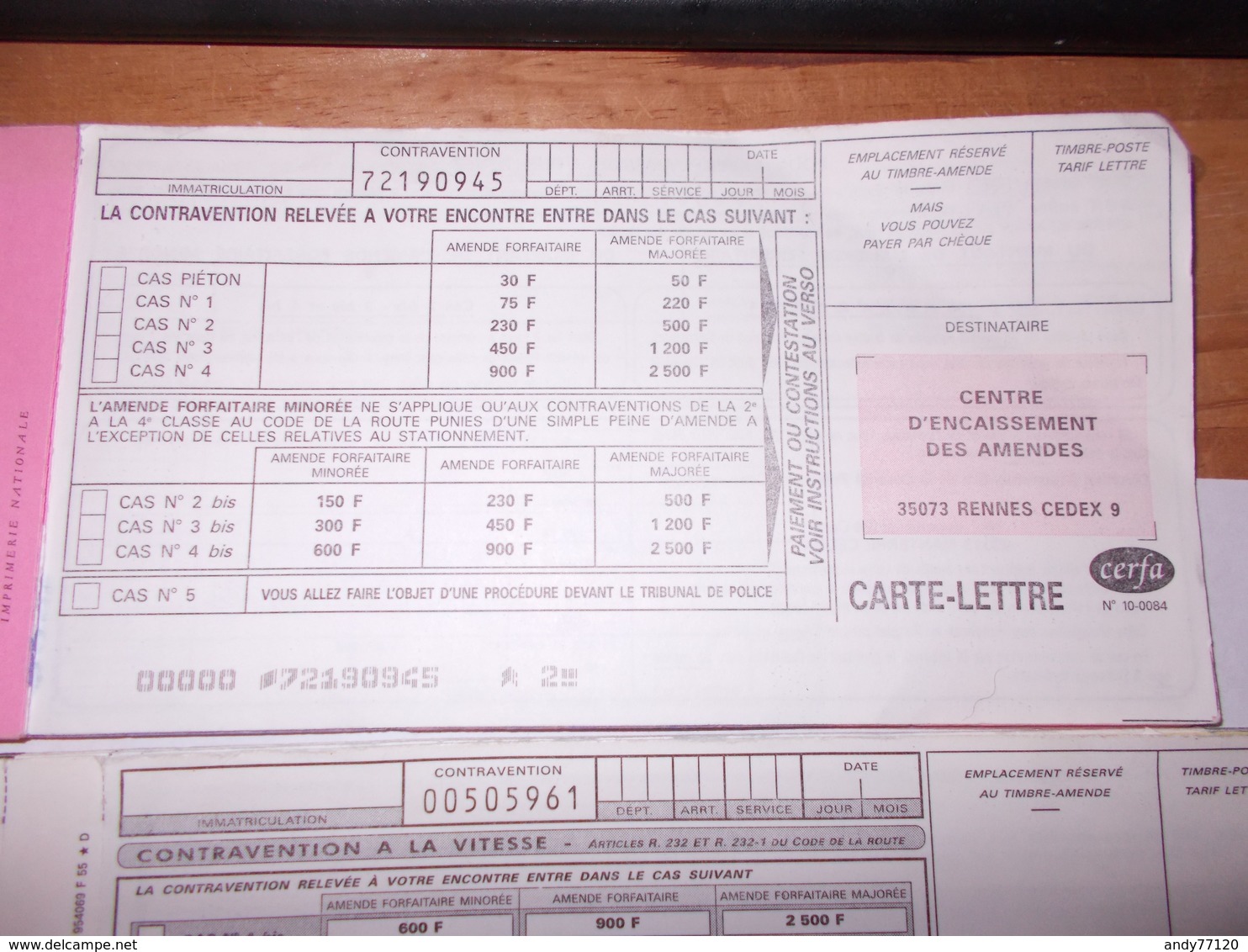 Contraventions 1960 - Police & Gendarmerie