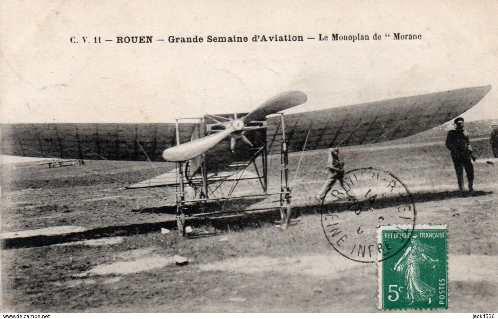 Dép. 76 - ROUEN - Circulé - Semaine De L' Aviation - Le Monoplan De MORANE - Rouen