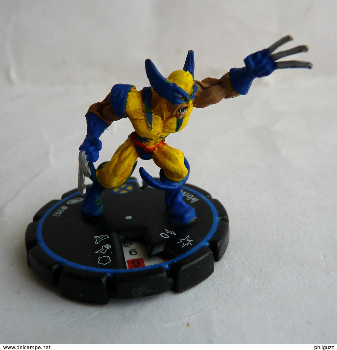 FIGURINE HEROCLIX MARVEL WOLVERINE Rareté 3  Socle Bleu - Gli Eroi Della Marvel