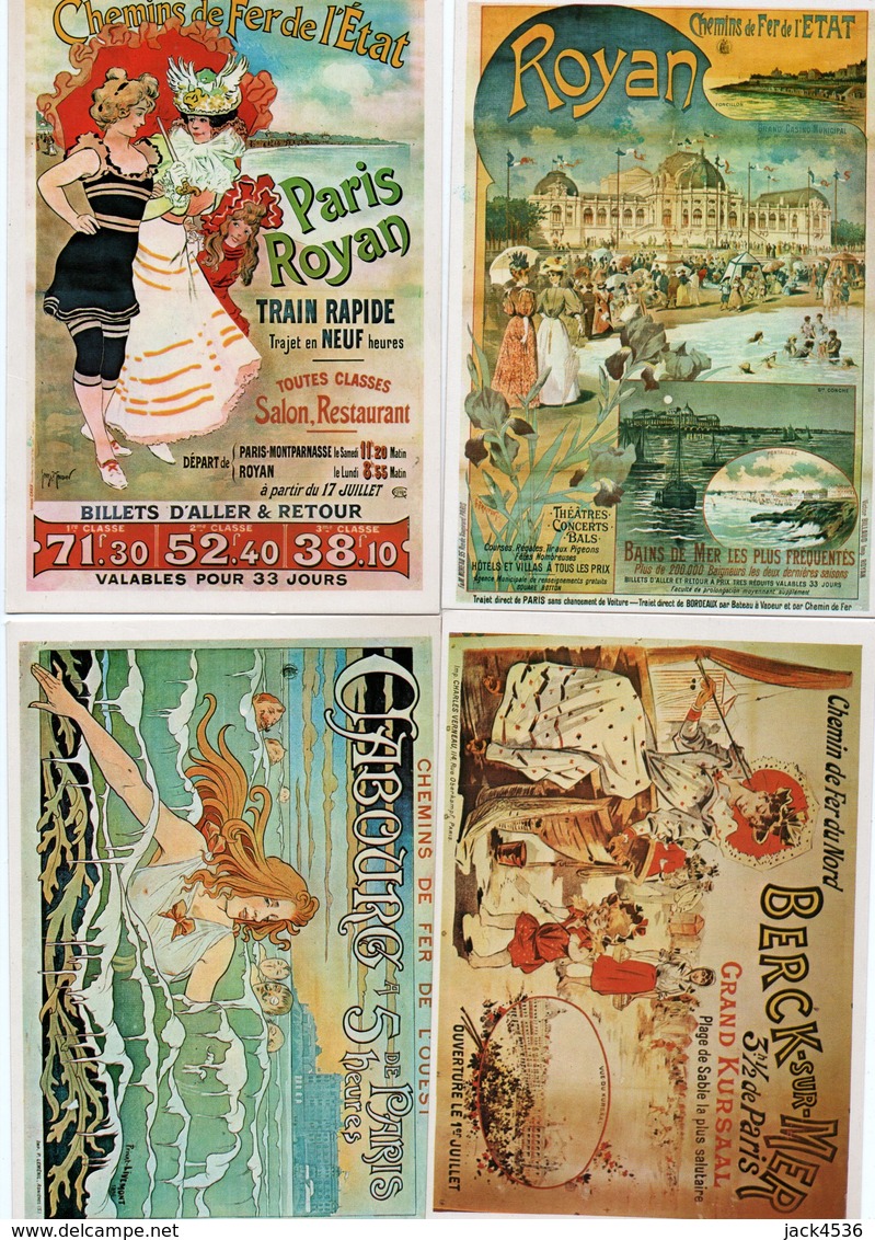 Lot De 20 Cartes Postales Modernes - REPRODUCTION D' Affiches Chemins De Fer - 5 Scan. - 5 - 99 Cartes