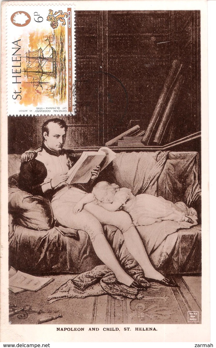 Sainte Hélène Carte Postale Napoleon And Child - Sainte-Hélène