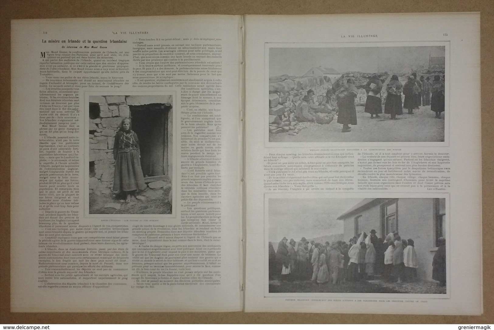 La Vie Illustrée N°215 Du 28/11/1902 La Misère En Irlande/Concours D'enseignes/L'Amérique Hospitalière Ellis Island - Andere & Zonder Classificatie