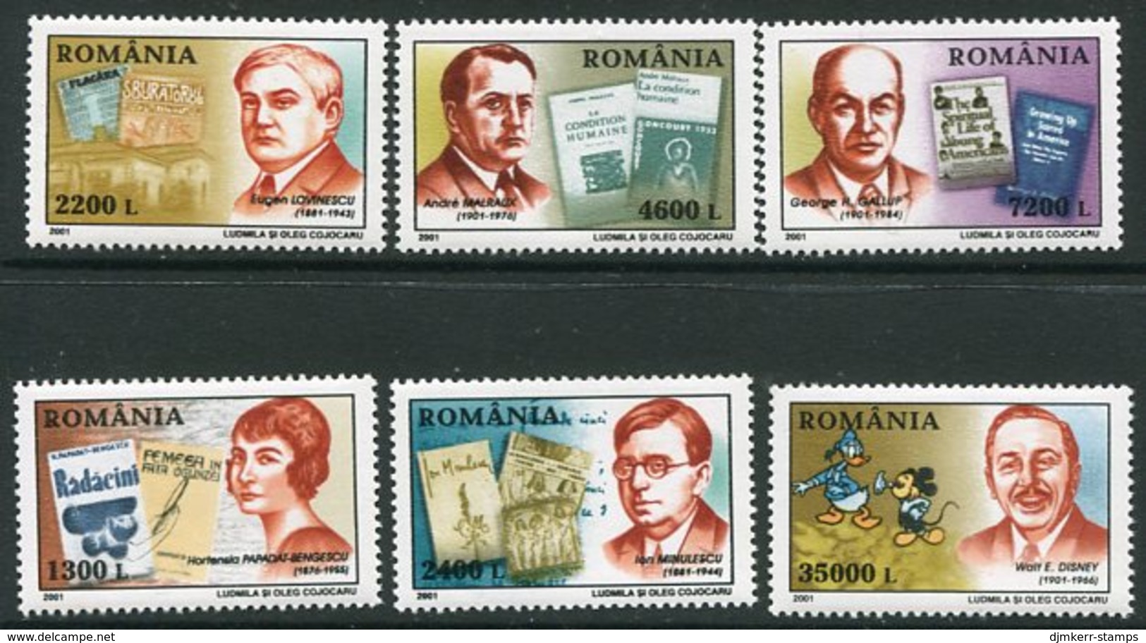 ROMANIA 2001 Personalities MNH / **.  Michel 5560-65 - Ungebraucht