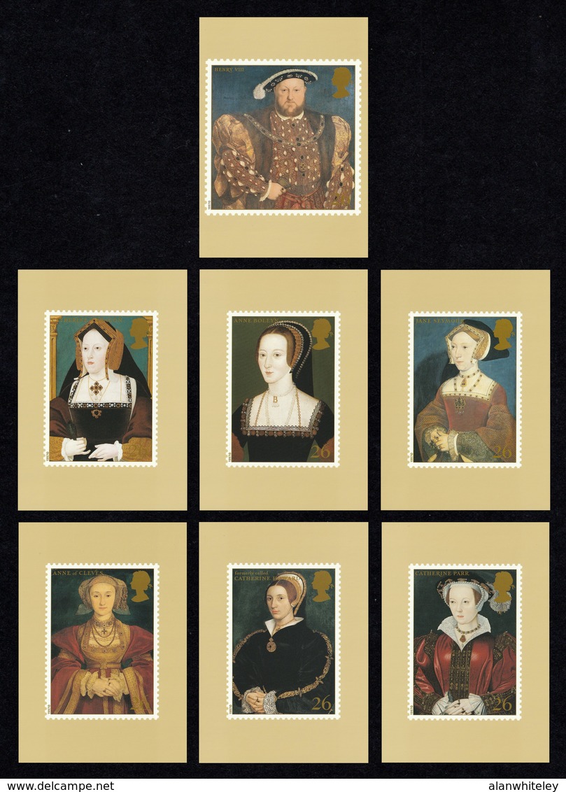 GREAT BRITAIN 1997 King Henry VIII & Wives: Set Of 7 PHQ Postcards MINT/UNUSED - PHQ Cards