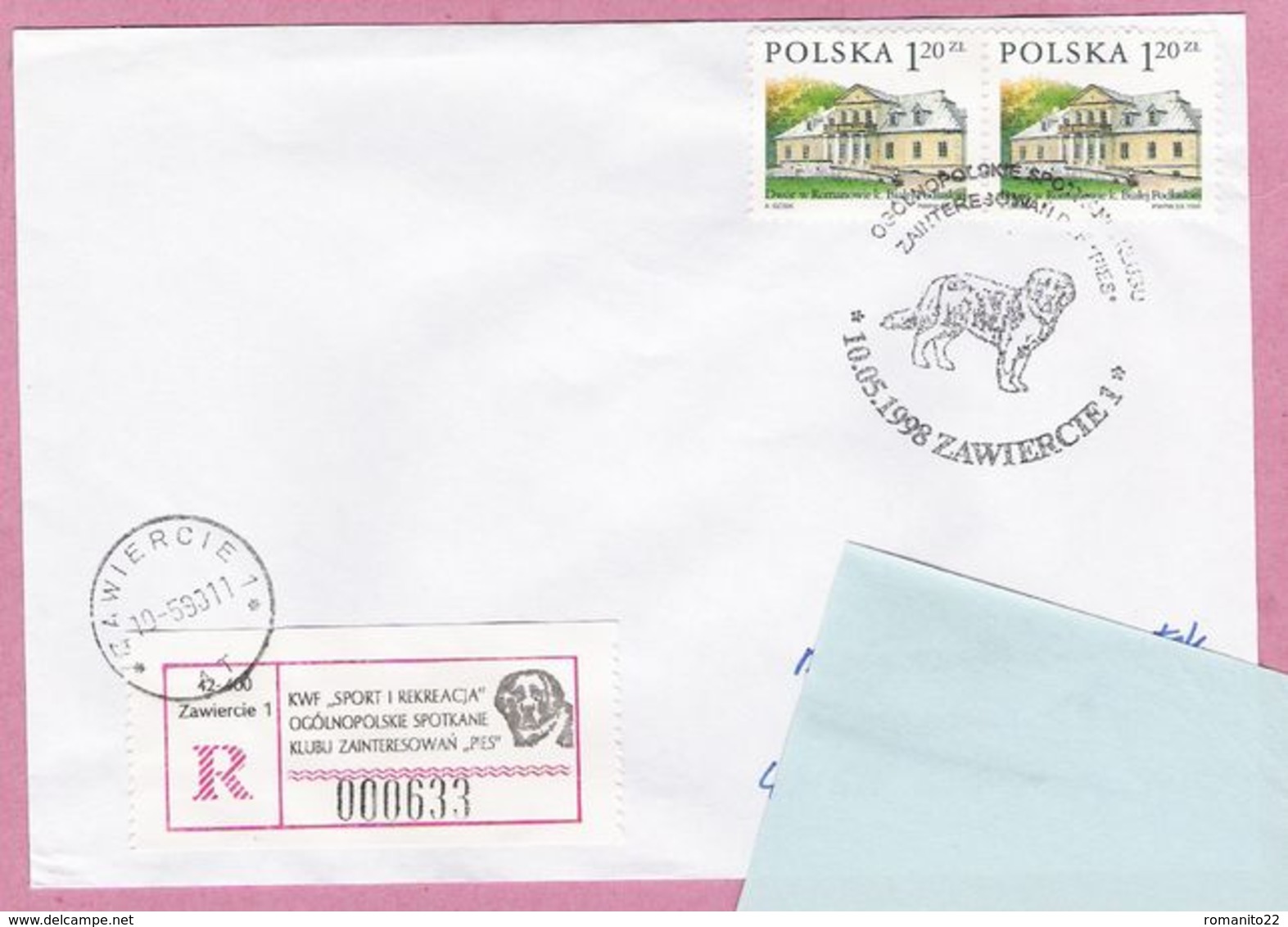 Poland 1998, Zawiercie (2 R Letter), Dog, Dogs , Chien, Hund,  Chiens, Perros - Chiens