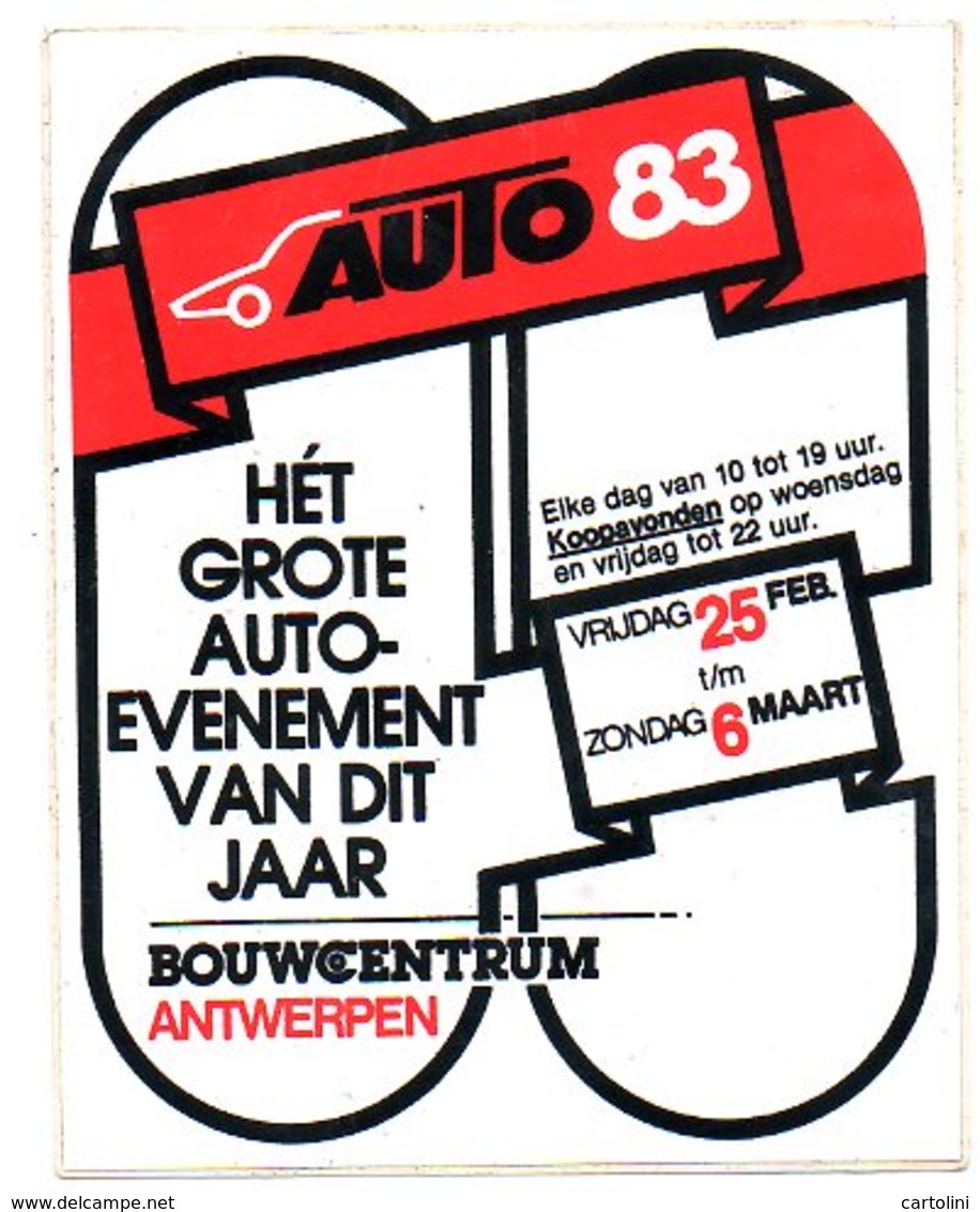 Sticker Autocollant Auto Evenement 1983 Bouwcentrum Antwerpen Anvers - Autres & Non Classés