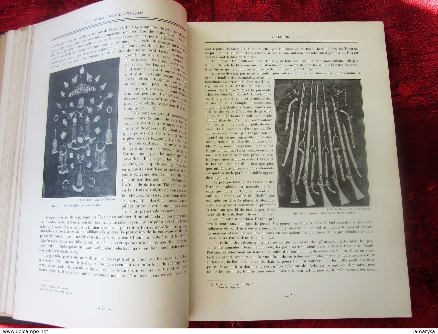 Le Domaine Colonial Français.Tome II-Colonies ALGÉRIE-TUNISIE-MAROC-AOF-AEF-HISTOIRE-INDUSTRIE-MŒURS-VIE-COUTUMES-BOZART