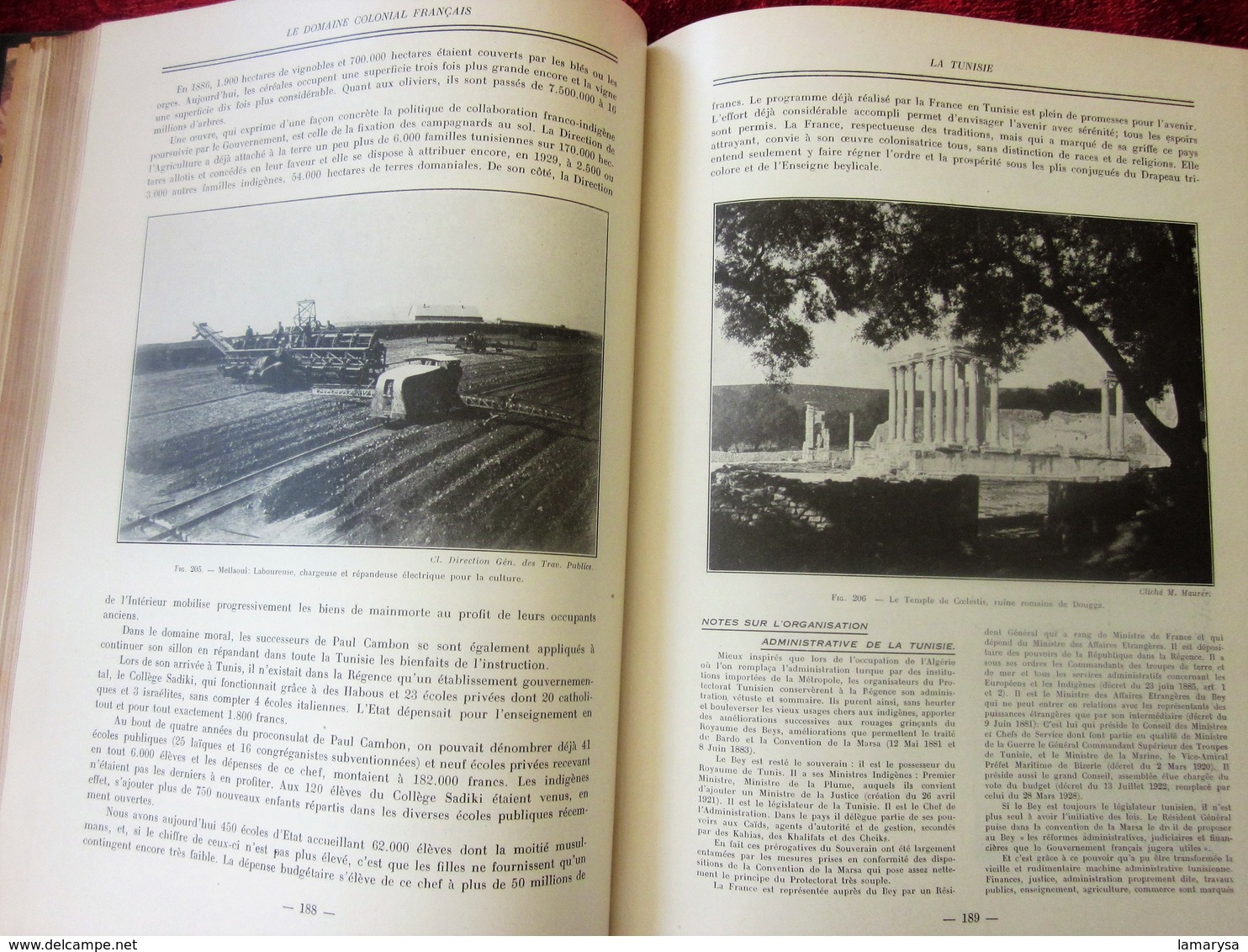 Le Domaine Colonial Français.Tome II-Colonies ALGÉRIE-TUNISIE-MAROC-AOF-AEF-HISTOIRE-INDUSTRIE-MŒURS-VIE-COUTUMES-BOZART