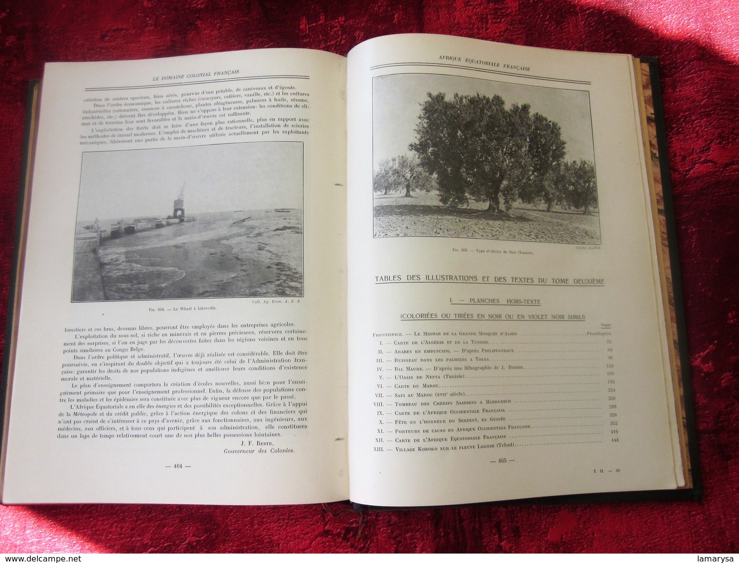 Le Domaine Colonial Français.Tome II-Colonies ALGÉRIE-TUNISIE-MAROC-AOF-AEF-HISTOIRE-INDUSTRIE-MŒURS-VIE-COUTUMES-BOZART