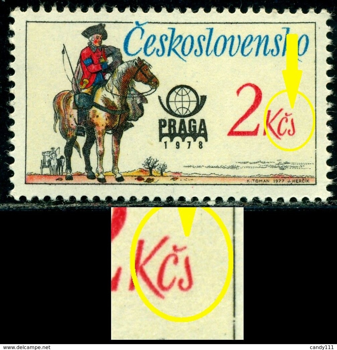 Czechoslovakia 1977 Historical Post Uniform,Horse,Austrian Rider,M2379,MNH,ERROR - Variétés Et Curiosités