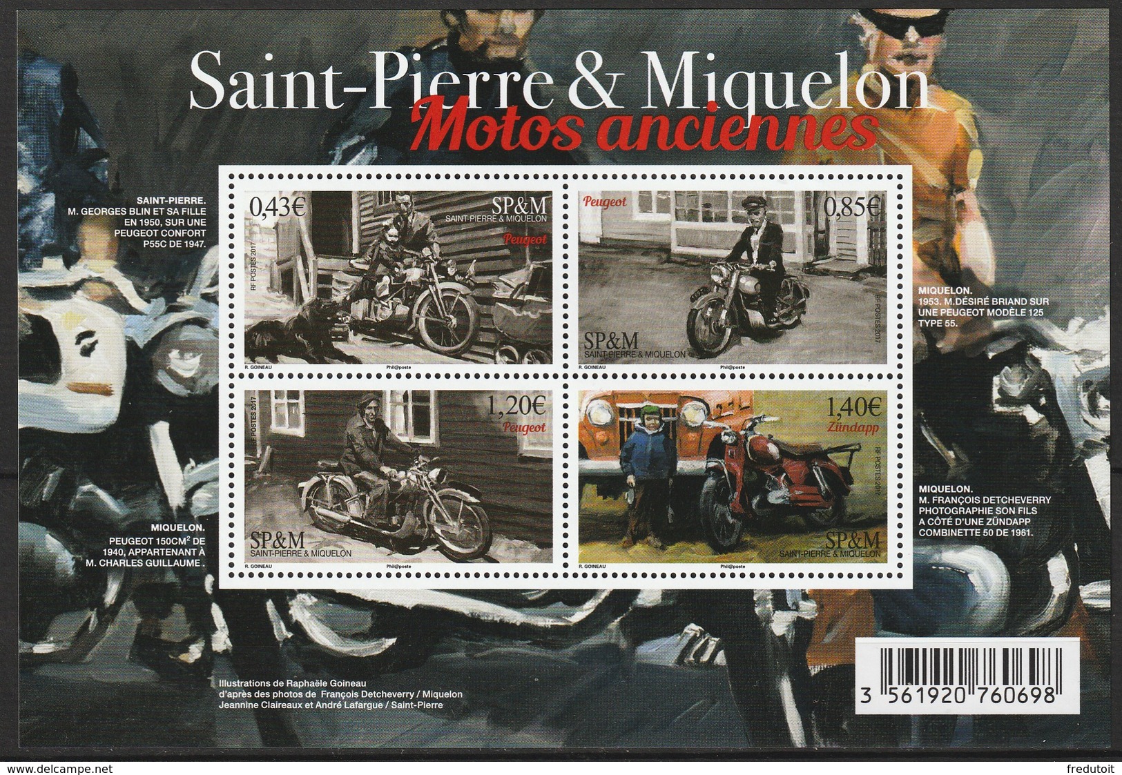 Saint Pierre Et Miquelon - N°F1185 ** (2017) Motos Anciennes - Neufs