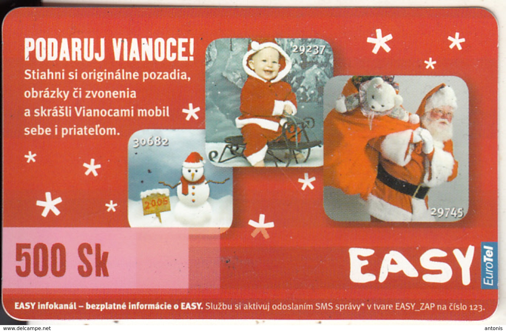 SLOVAKIA - Christmas, Eurotel Prepaid Card 500Sk, Used - Natale