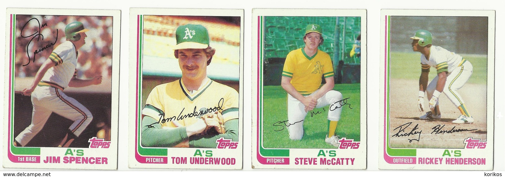 1982 TOPPS BASEBALL CARDS - OAKLAND A’s – MLB – MAJOR LEAGUE BASEBALL – LOT OF FOUR - Lots