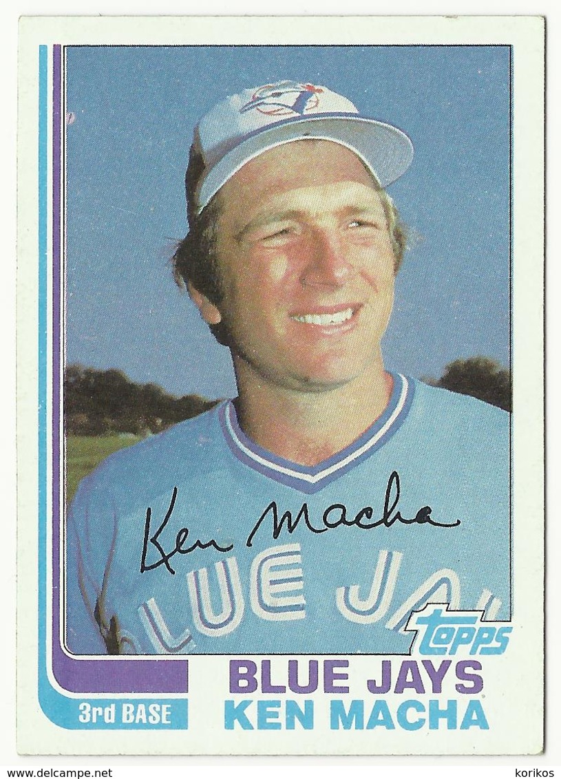 1982 TOPPS BASEBALL CARDS – TORONTO BLUE JAYS – MLB – MAJOR LEAGUE BASEBALL – LOT OF TWO - Lots