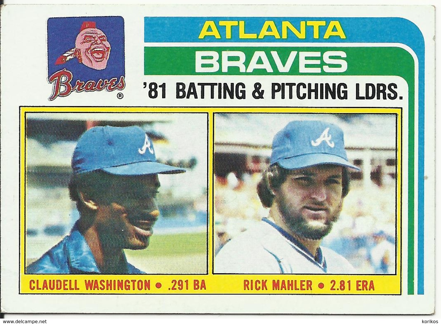 1982 TOPPS BASEBALL CARDS – ATLANTA BRAVES – MLB – MAJOR LEAGUE BASEBALL – LOT OF FOUR - Lots