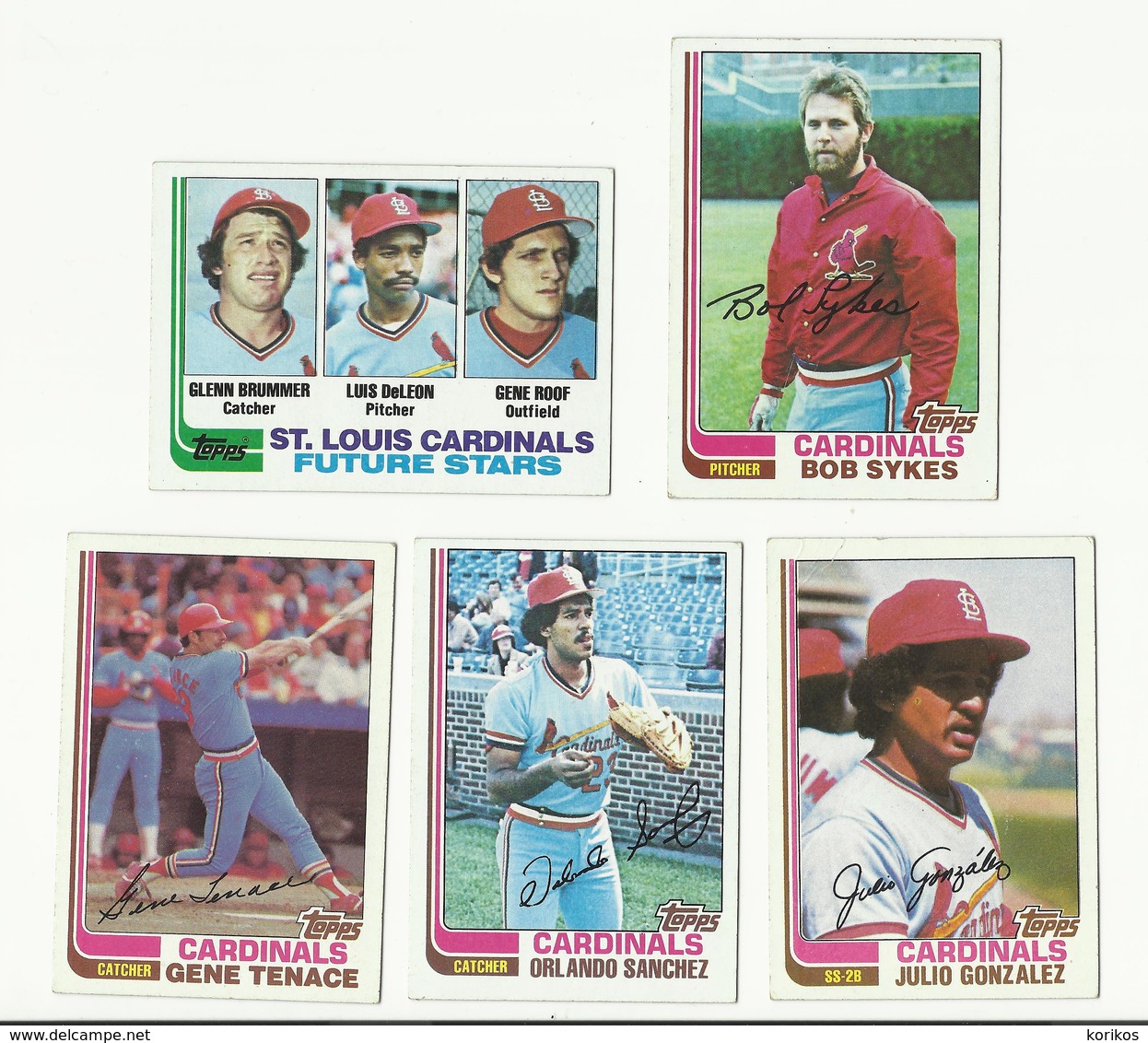 1982 TOPPS BASEBALL CARDS – SAINT LOUIS CARDINALS – MLB – MAJOR LEAGUE BASEBALL – LOT OF FIVE - Lotes