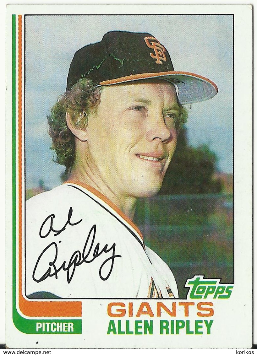 1982 TOPPS BASEBALL CARDS – SAN FRANCISCO GIANTS – MLB – MAJOR LEAGUE BASEBALL – LOT OF FIVE - Konvolute