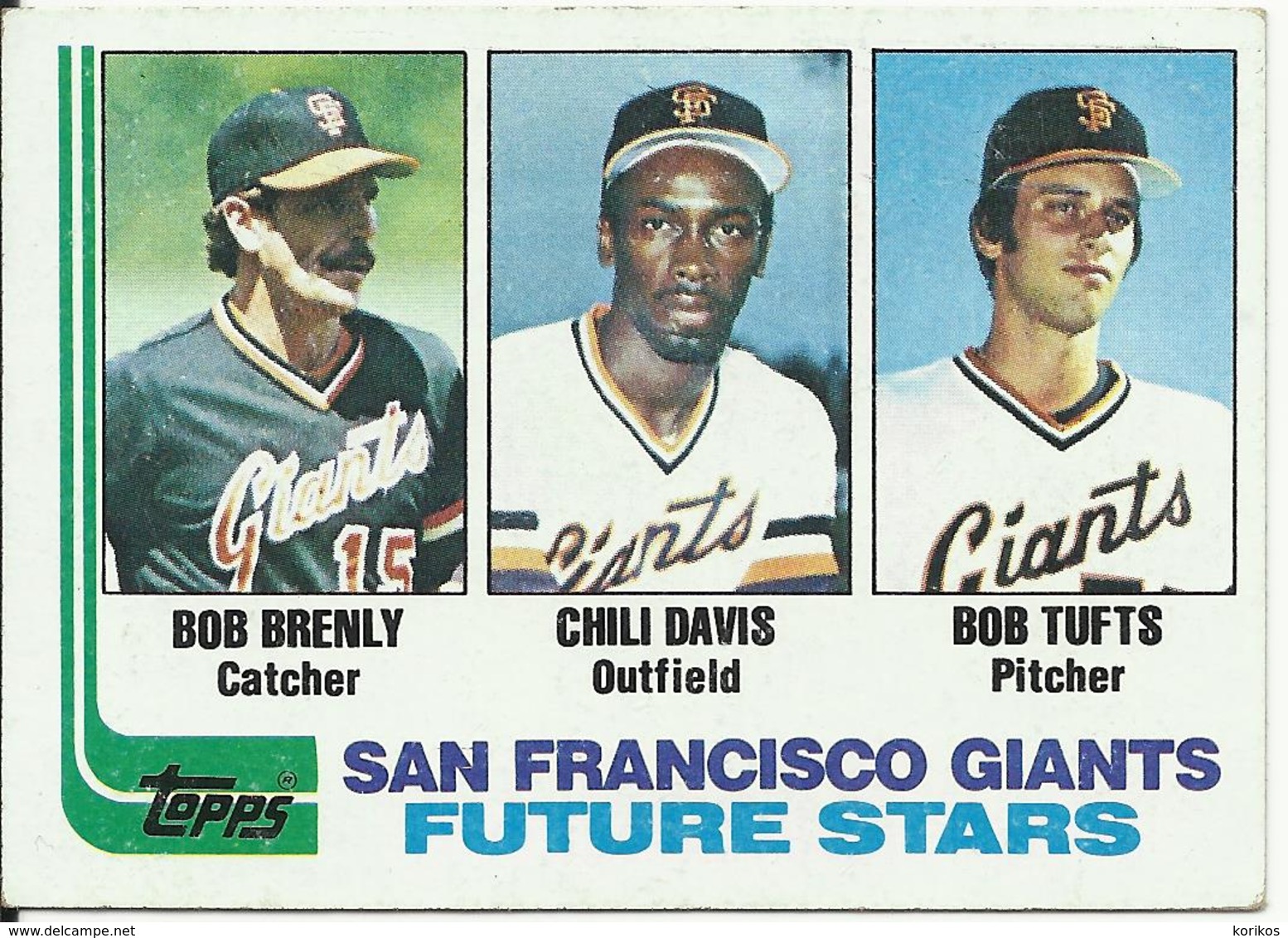 1982 TOPPS BASEBALL CARDS – SAN FRANCISCO GIANTS – MLB – MAJOR LEAGUE BASEBALL – LOT OF FIVE - Lotti