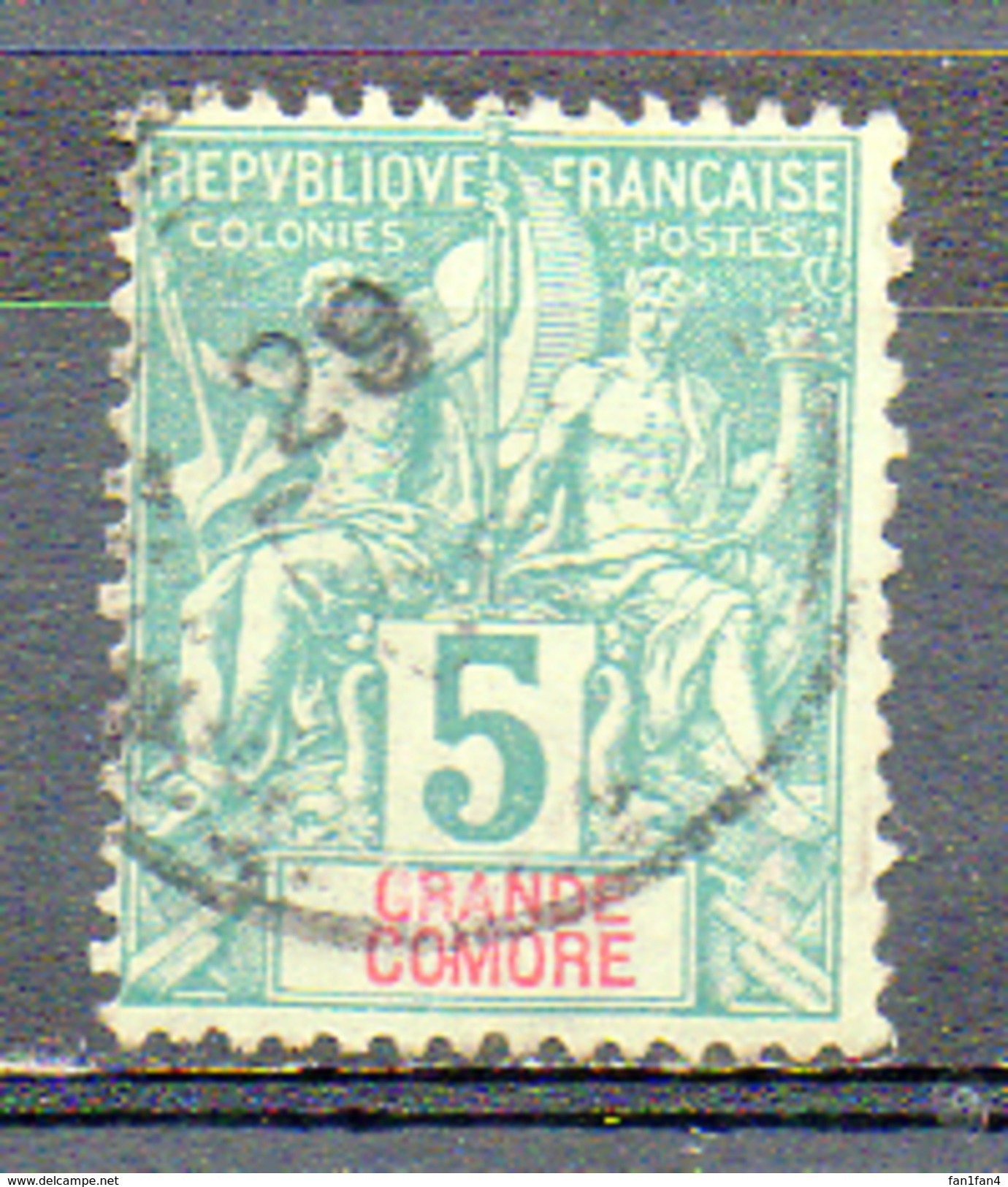 Colonies Françaises - GRANDE COMORE - 1897 - N° 4 - 5 C. Vert - Usados