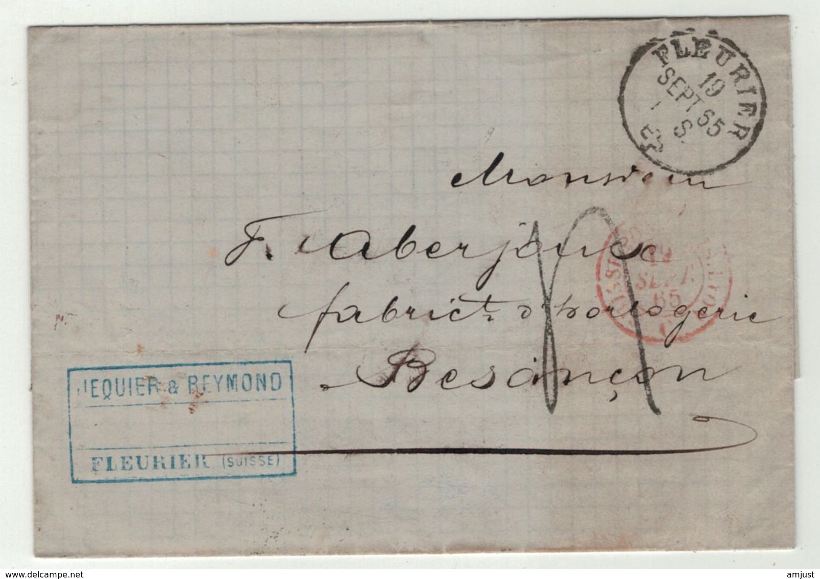 Suisse // Schweiz // Switzerland //  Préphilatélie  // Lettre Au Départ De Fleurier Pour La France - ...-1845 Préphilatélie