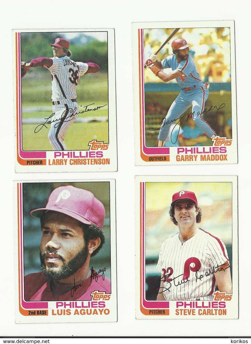 1982 TOPPS BASEBALL CARDS – PHILADELPHIA PHILLIES – MLB – MAJOR LEAGUE BASEBALL – LOT OF FOUR - Verzamelingen