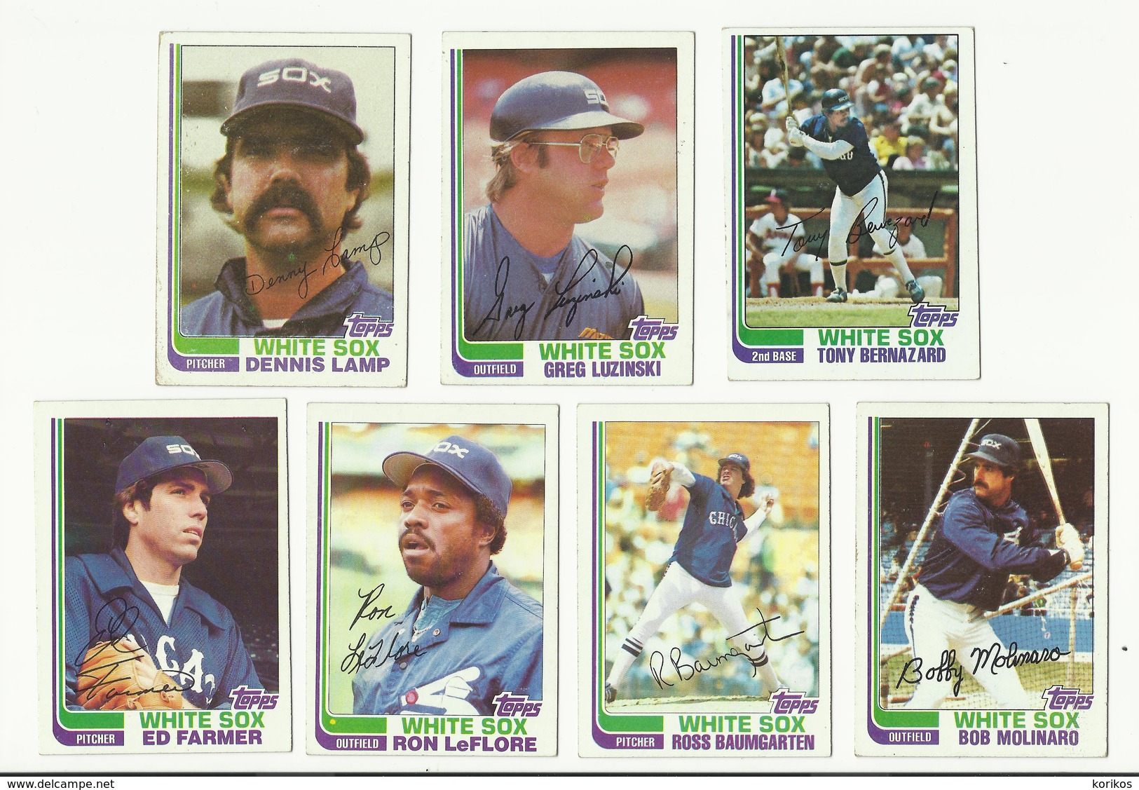 1982 TOPPS BASEBALL CARDS – CHICAGO WHITE SOX – MLB – MAJOR LEAGUE BASEBALL – LOT OF SEVEN - Lotti