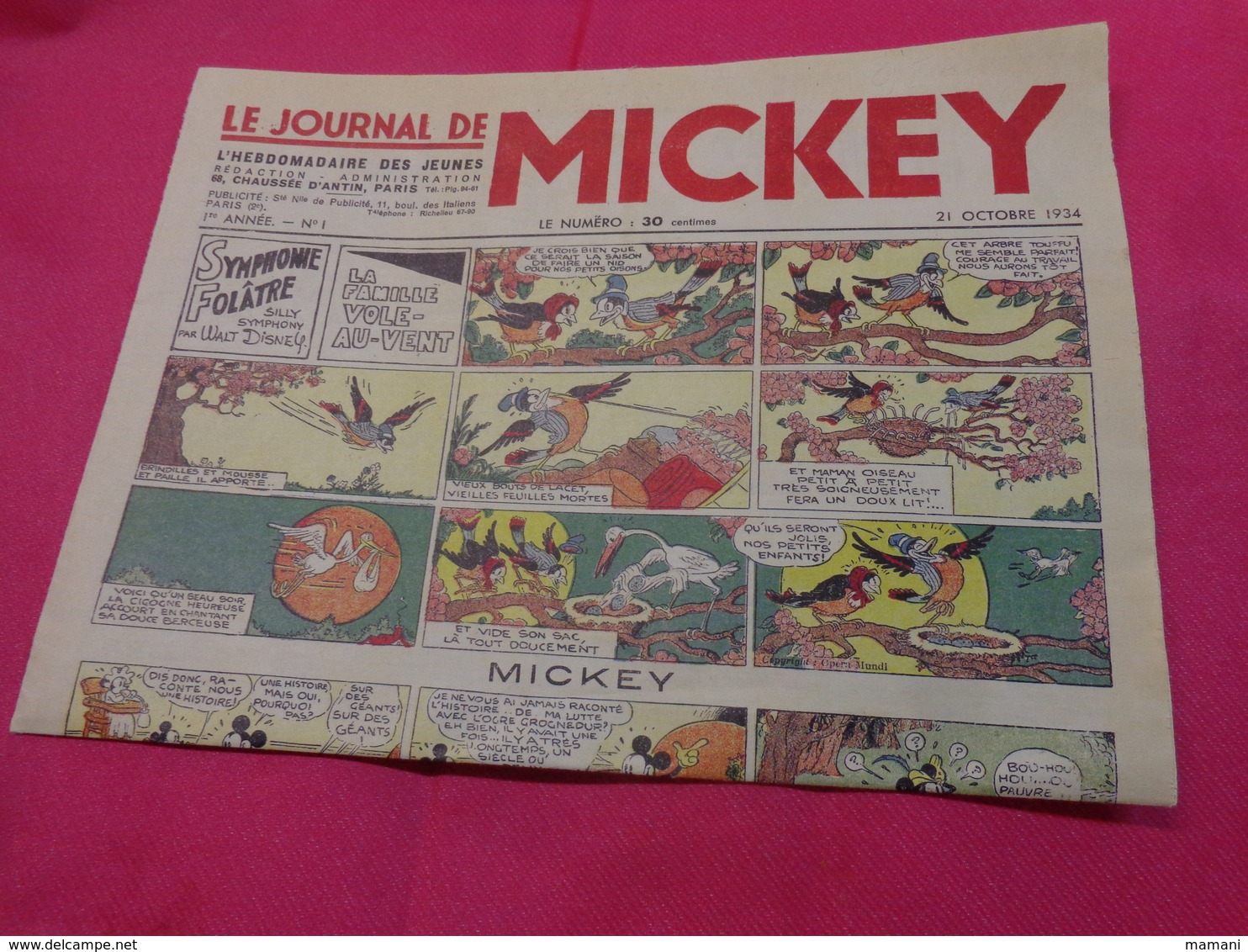 Le Journal De Mickey  N° 1 Du 21 Octobre 1934-fac Similé - Other & Unclassified