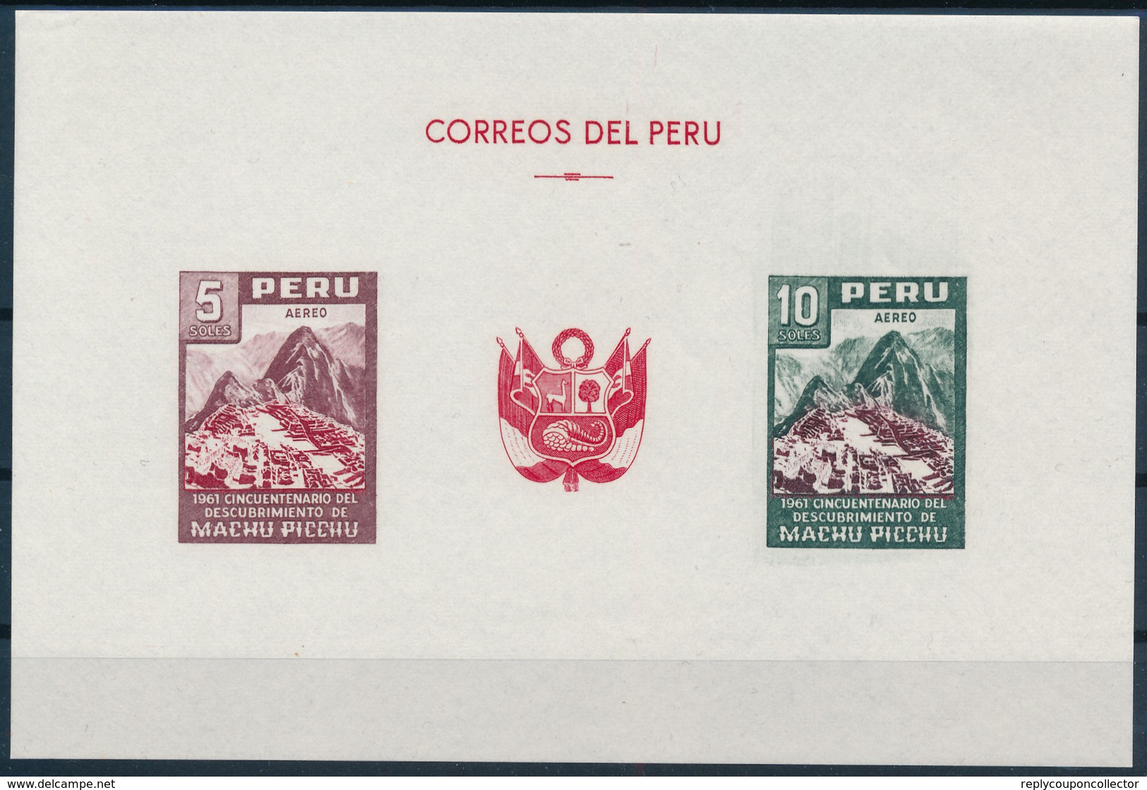 BF00149 / PERU  - 1961 ,  50. Jahrestag Der Entdeckung Von Machu Pichu -  Michel Block 4  ** / MNH - Peru