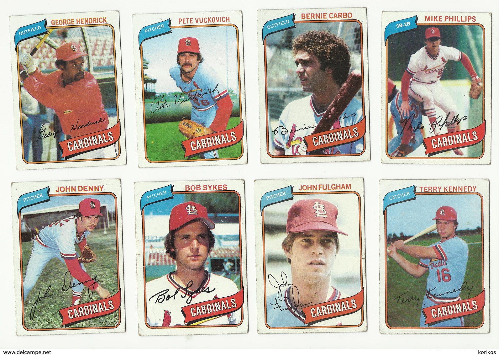 1980 TOPPS BASEBALL CARDS – SAINT LOUIS CARDINALS – MLB – MAJOR LEAGUE BASEBALL – LOT OF THIRTEEN - Lotes