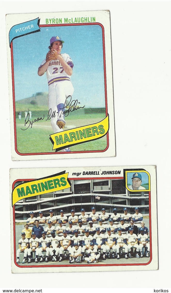 1980 TOPPS BASEBALL CARDS – SEATTLE MARINERS – MLB – MAJOR LEAGUE BASEBALL – LOT OF TEN - Lotes