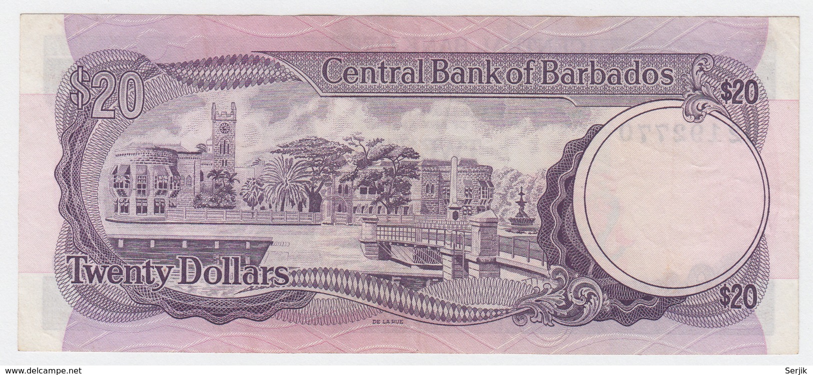 BARBADOS 20 DOLLARS 1973 VF++ Pick 34 - Barbados (Barbuda)