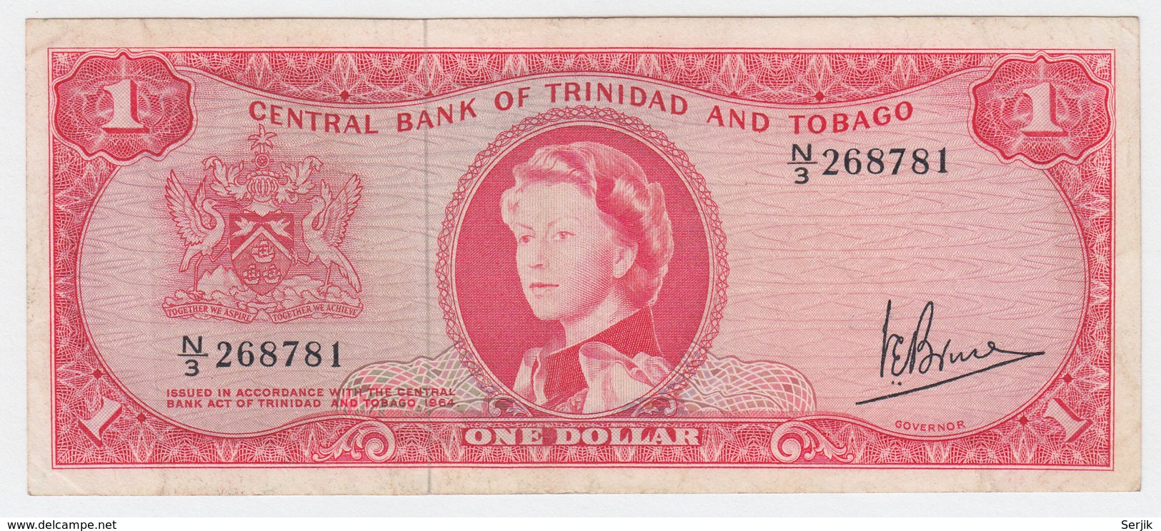 TRINIDAD & TOBAGO 1 DOLLAR 1964 VF+ Pick 26c 26 C - Trindad & Tobago