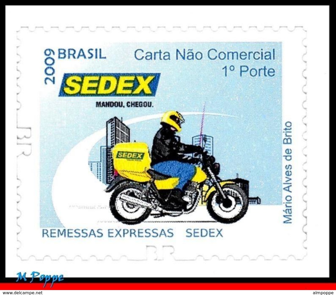 Ref. BR-3101A BRAZIL 2011 PHILATELY, SEDEX BR, MOTORCYCLE,, POST, 2009 MODEL, SELF-ADHESIVE, MNH 1V Sc# 3101A - Motorräder