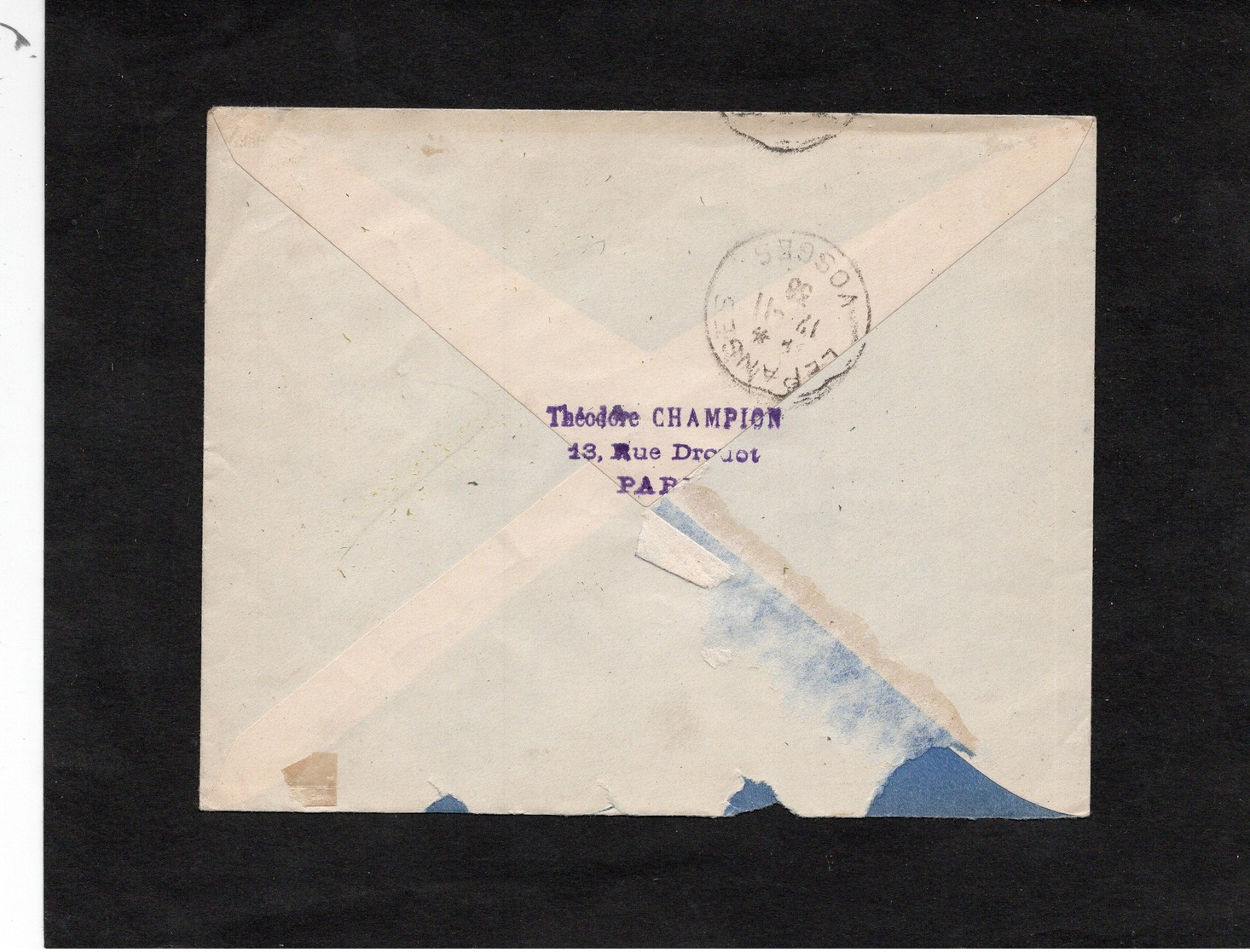 LSC 1938 - Cachet Poste Restante Sur YT 403 Seul Sur Lettre - Enveloppe Pour Lépanges - 1921-1960: Modern Period