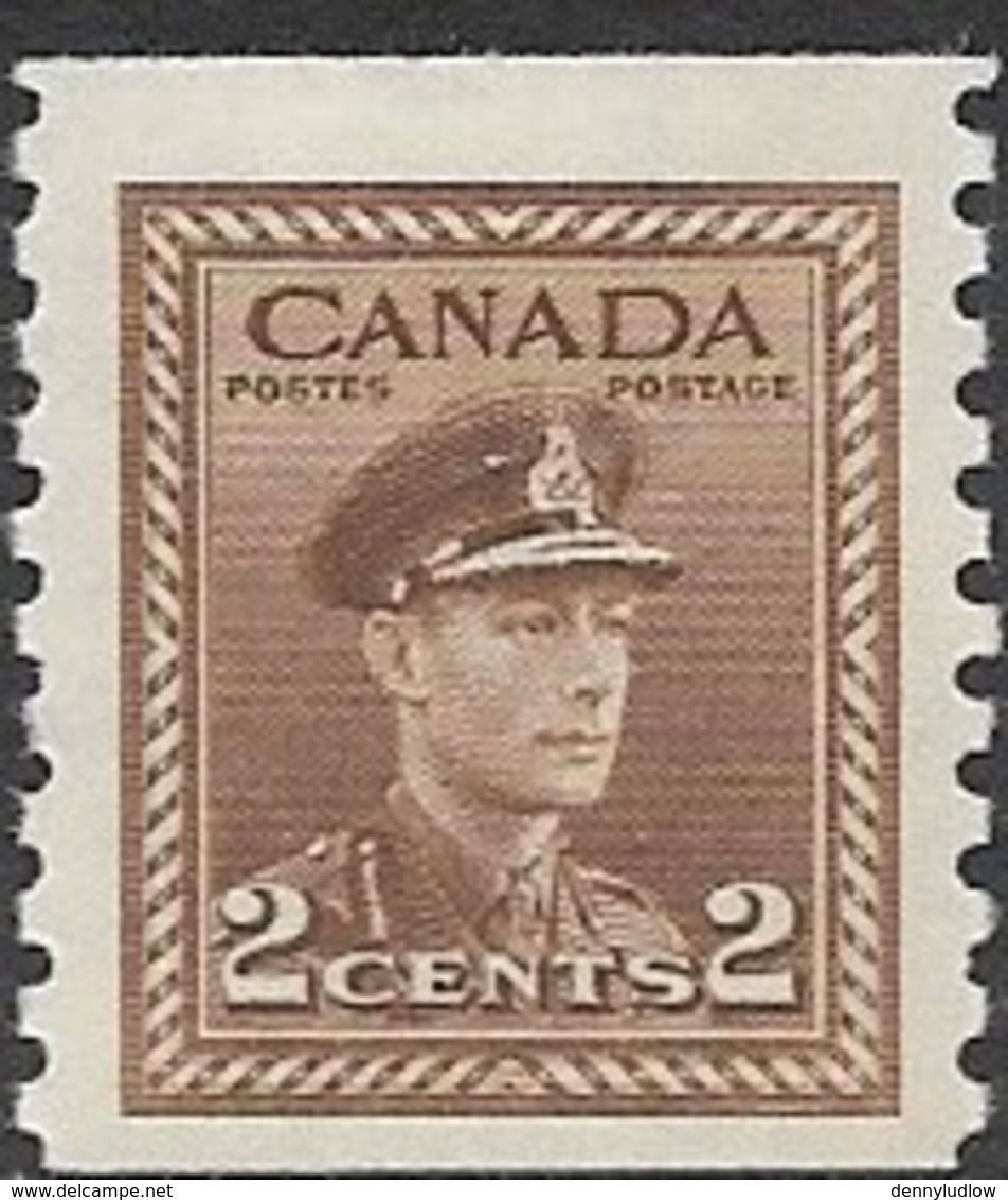 Canada  1948   Sc#279  2c  Coil   MLH  Perf 9 1/2   2016 Scott Value $22.50 - Ungebraucht