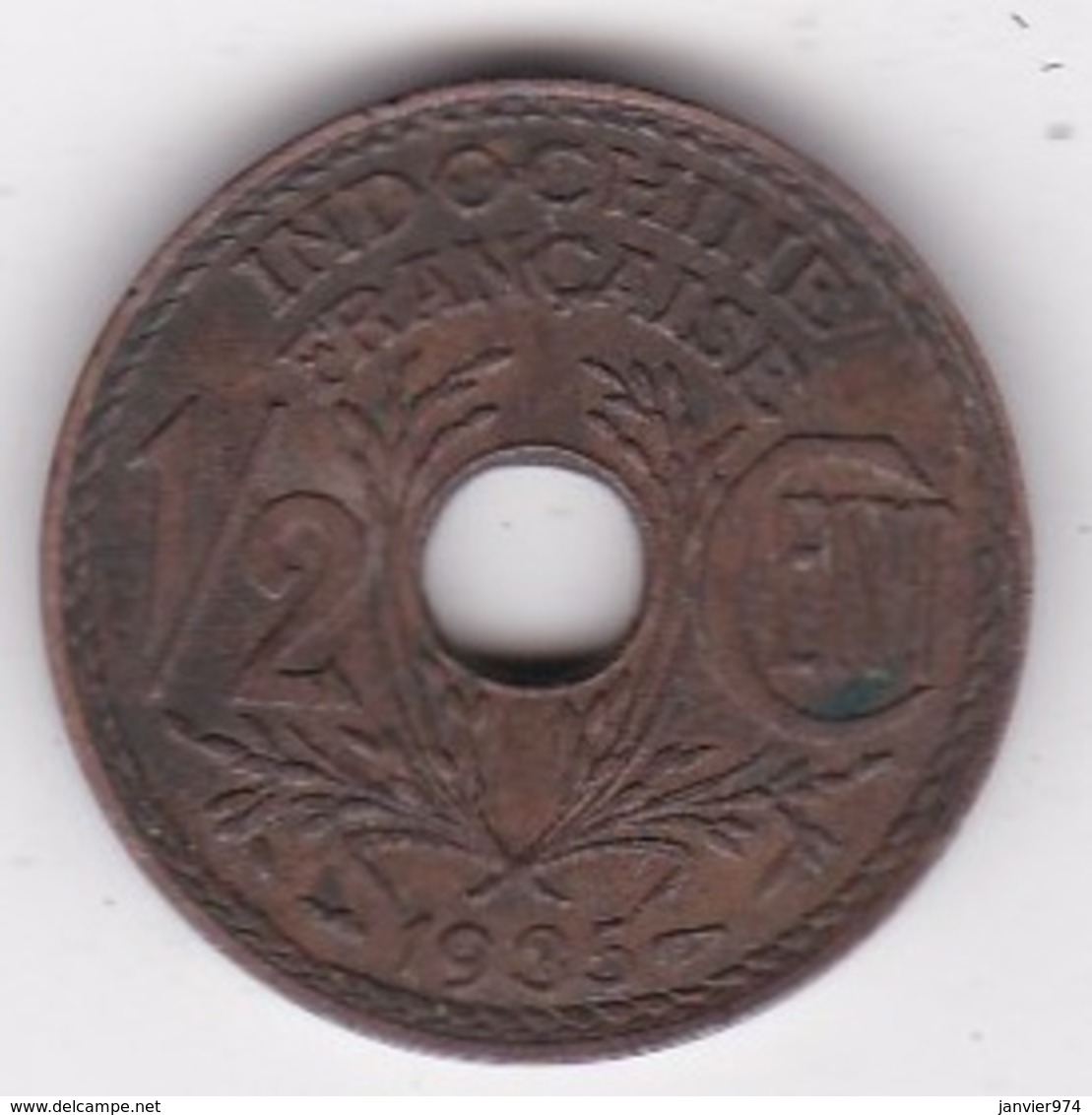 Indochine Française. 1/2 Cent 1935. Bronze - French Indochina
