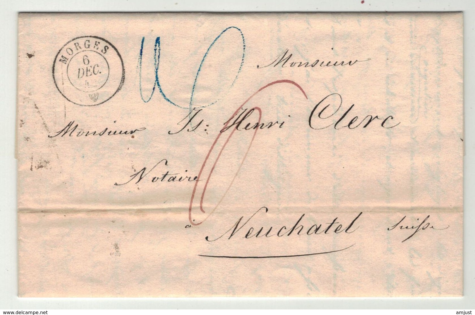 Suisse // Schweiz // Switzerland //  Préphilatélie  // Lettre Au Départ De Morges Pour Neuchâtel 1842 - ...-1845 Préphilatélie