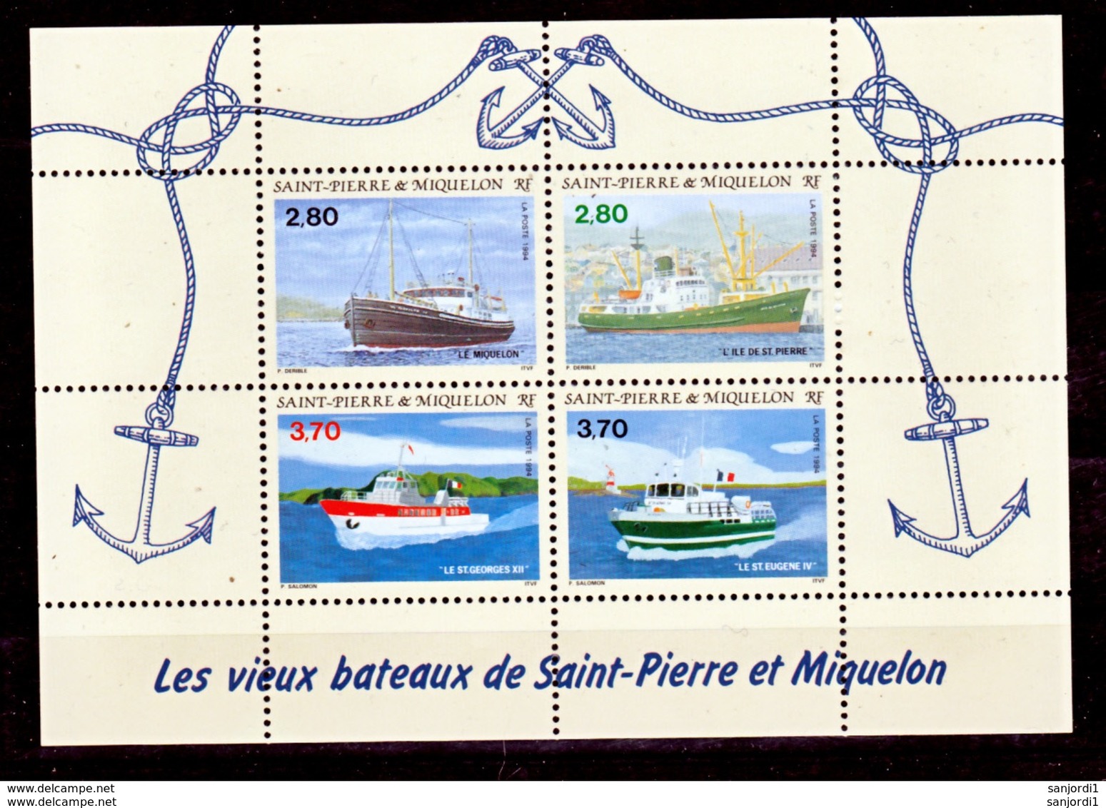 Saint Pierre Et Miquelon  1994 Année Complète Poste 592 608 Et Bf 4 Neuf ** MNH Sin Charmela Cote 52 - Annate Complete