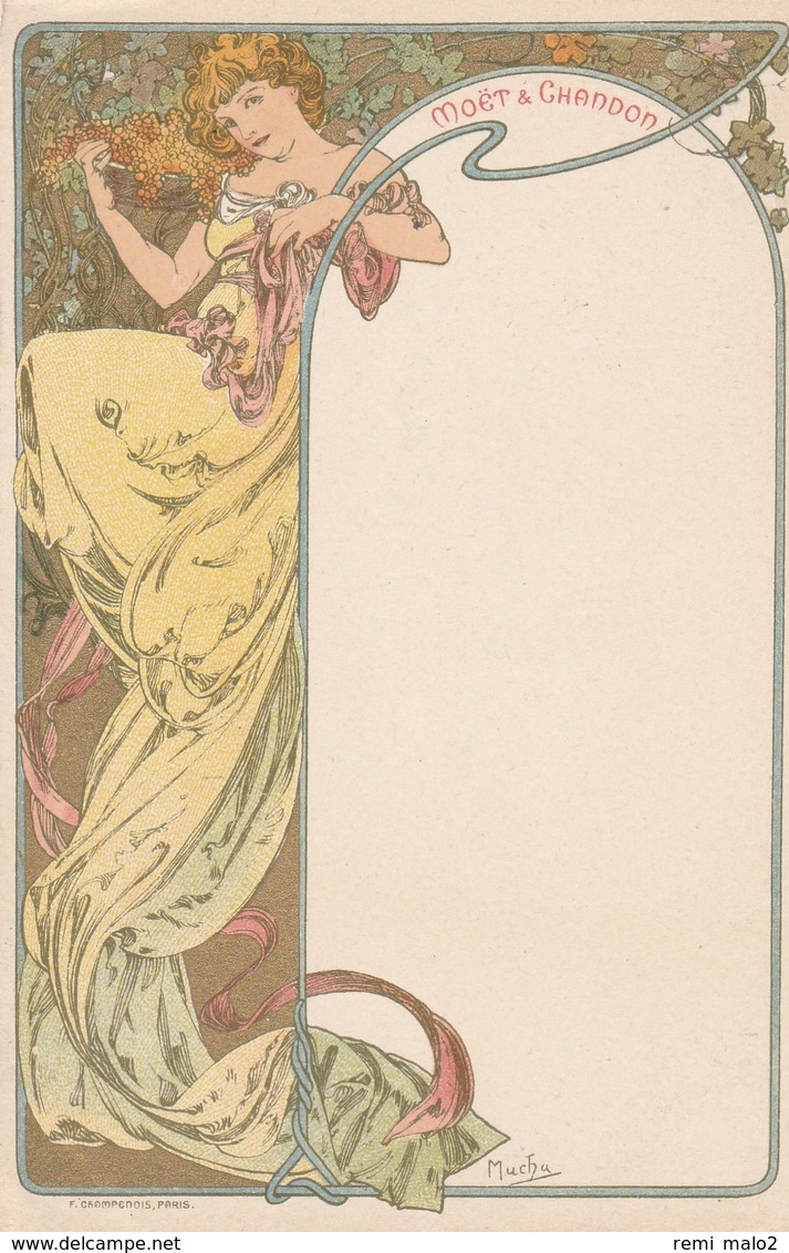 CARTE POSTALE   Illustrateur A.Mucha  Publicité Pour Moët Et Chandon - Mucha, Alphonse