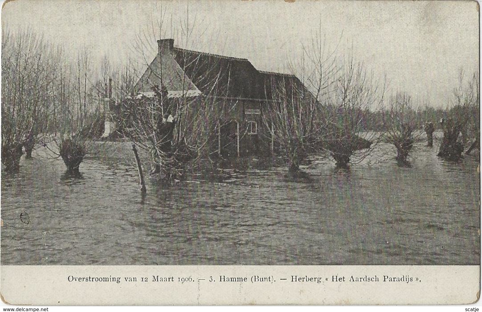 Hamme.   -    Herberg.  -   Overstroming 1906 - Hamme
