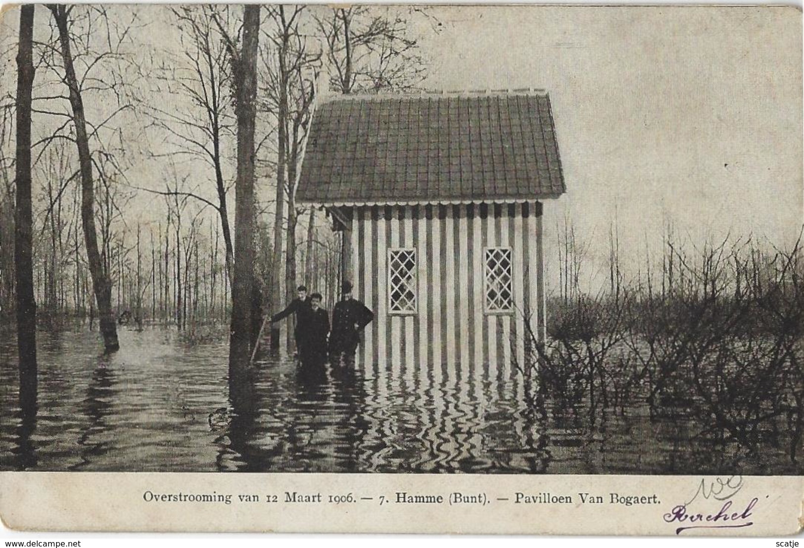 Hamme.   -    Pavilloen Van Bogaert.  -   Overstroming 1906   -   St Nicolas - Hamme