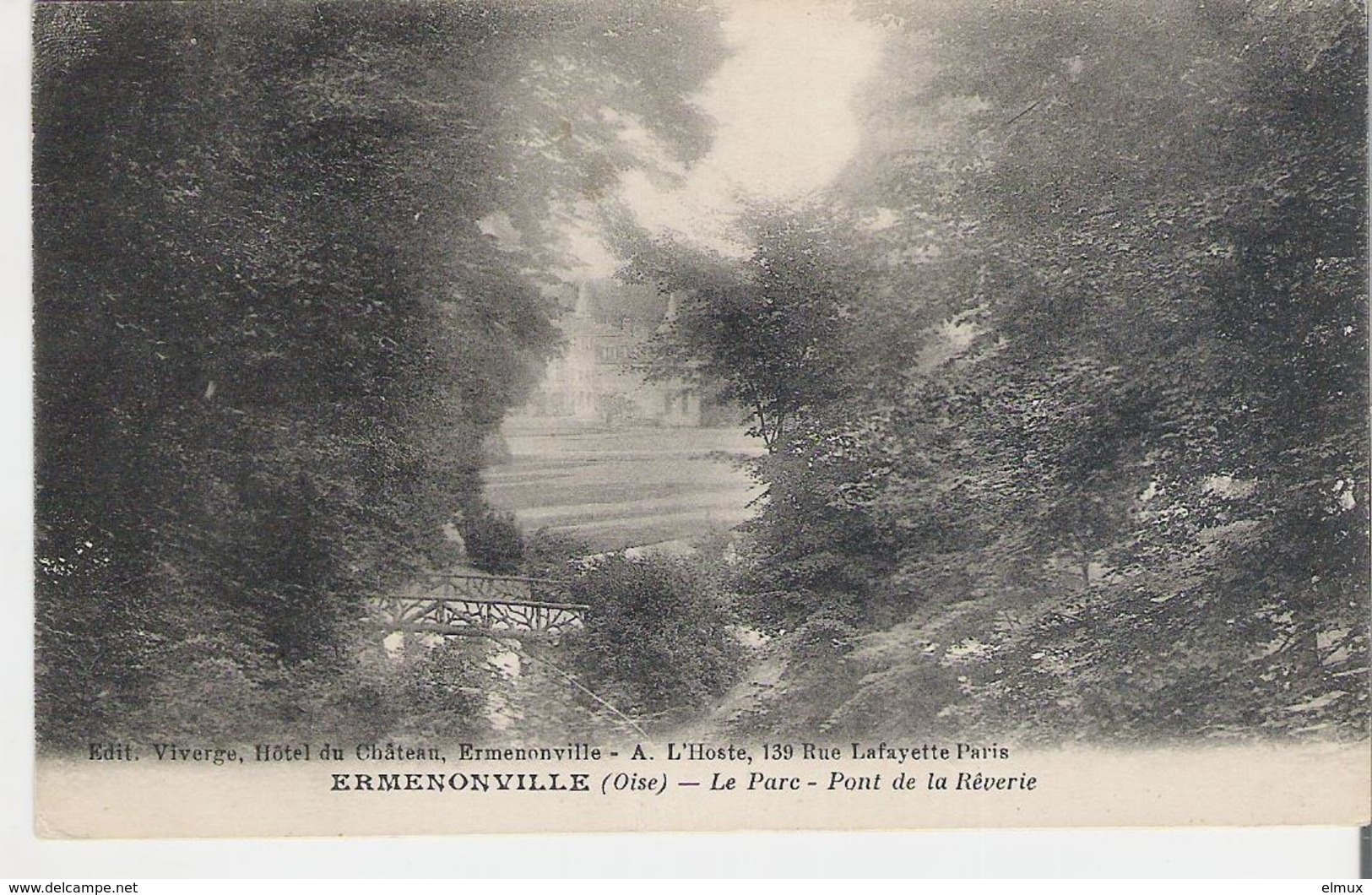 ERMENONVILLE . CP Voyagée Le Parc Le Pont De La Rêverie - Ermenonville