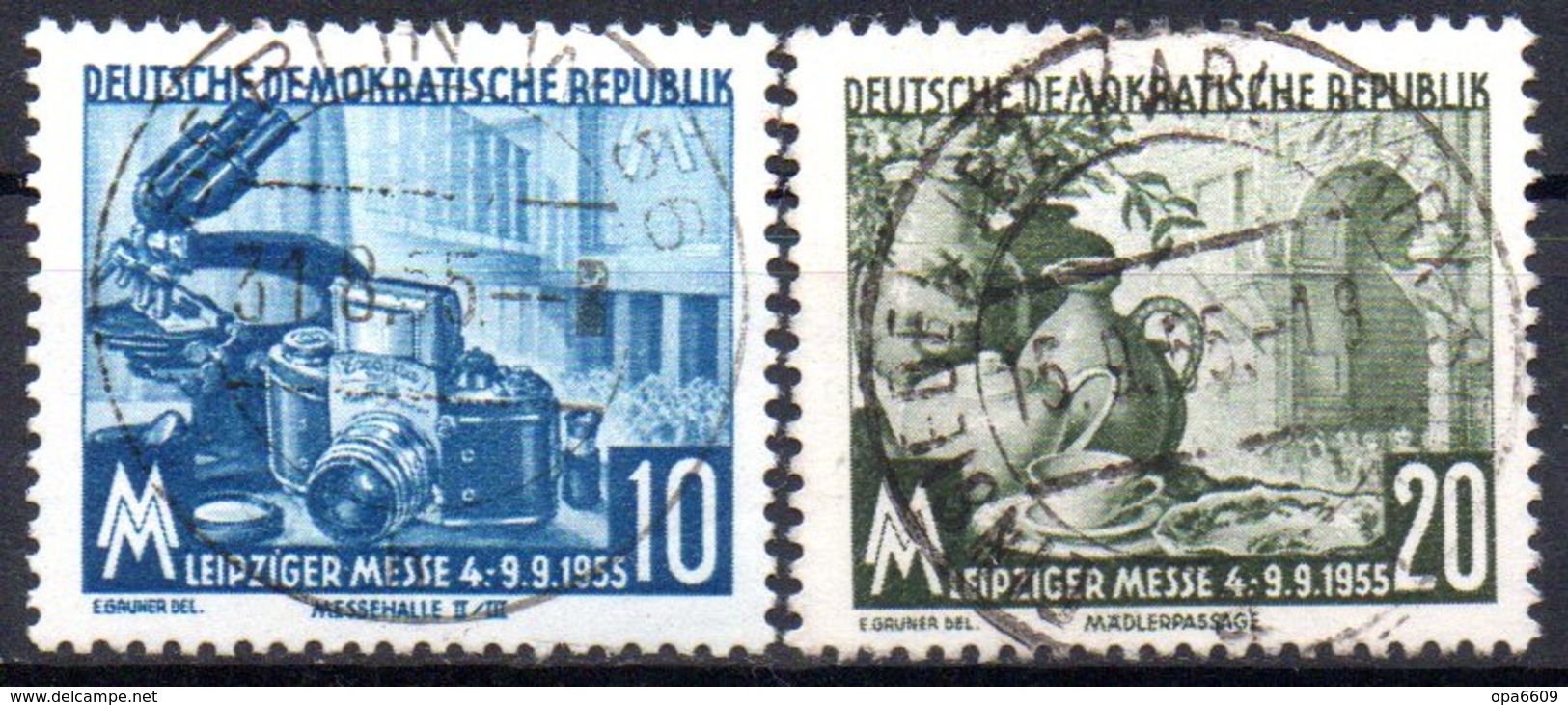 (DDR-BM1) DDR "Leipziger Herbstmesse 1955" Mi 479/80 Sauber Bedarfsgestempelt - Used Stamps