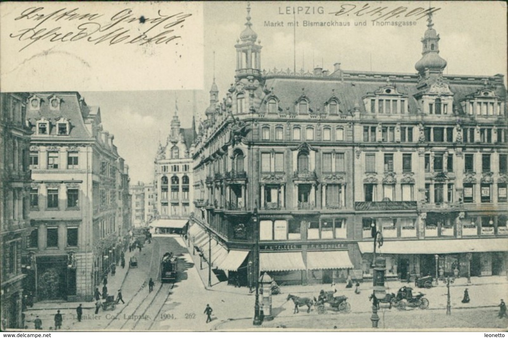 AK Leipzig Markt Mit Bismarckhaus Und Thomasgasse (32612) - Leipzig