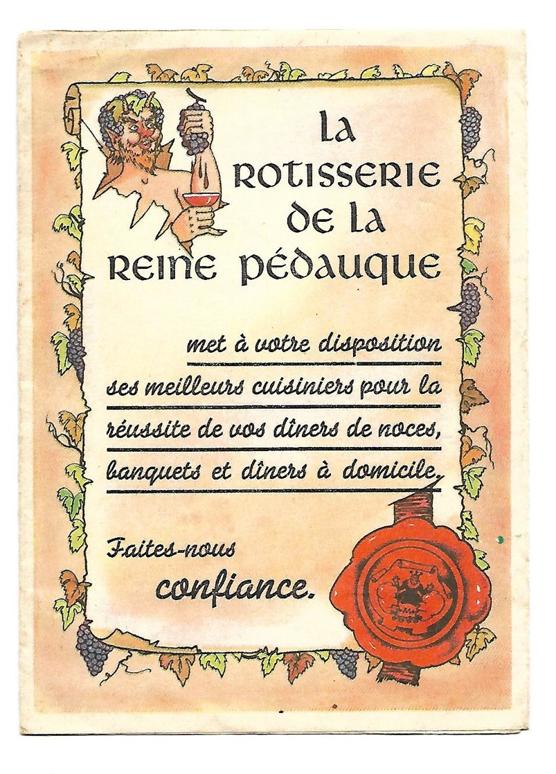 Bruxelles Rotisserie La Reine Pédauque  Joli Dépliant Menu Dans Les Années 1960 - Menus