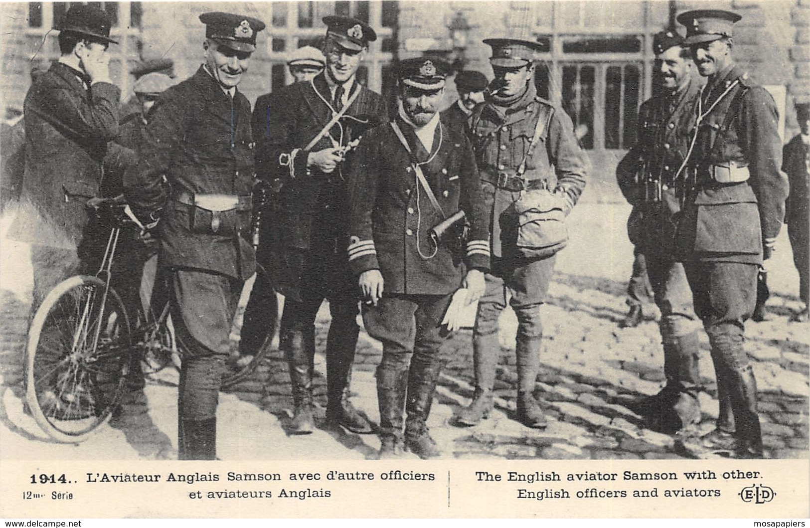 L'Aviateur Anglais Samson Avec D'autres Officiers Et Aviateurs Anglais - Guerre 1914-18